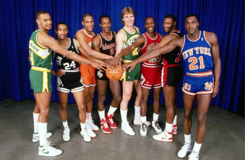 Selezione per lo Slam Dunk Contest del 1987: Kersey  il secondo da destra. Al suo fianco Michael Jordan in maglia Bulls